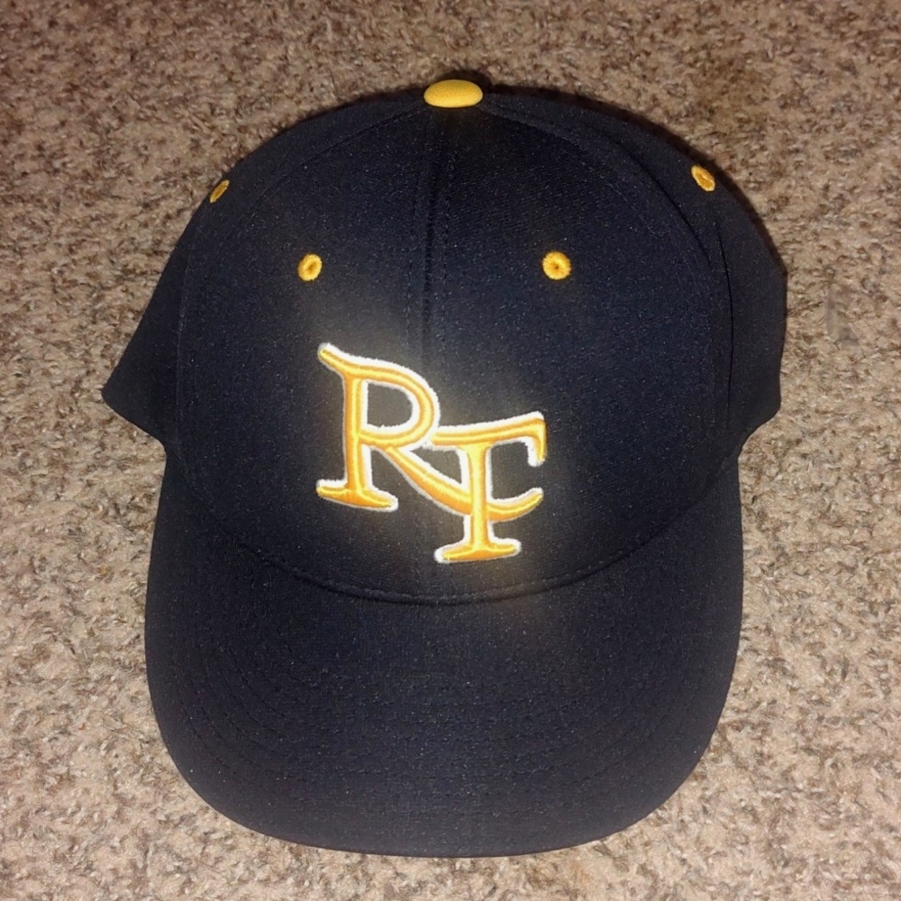 River Fall Wildcats FlexFit Blue Yellow Baseball Style Hat S-M